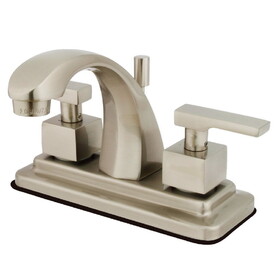 Elements of Design ES4648QLL Two Handle 4" Centerset Lavatory Faucet with Brass Pop-up, Satin Nickel