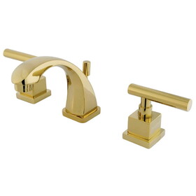 Elements of Design ES4942CQL Two Handle 4" to 8" Mini Widespread Lavatory Faucet with Brass Pop-up, Polished Brass Finish