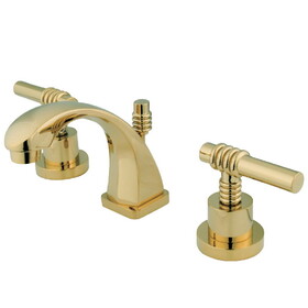 Elements of Design ES4942ML Two Handle 4" to 8" Mini Widespread Lavatory Faucet with Brass Pop-up, Polished Brass