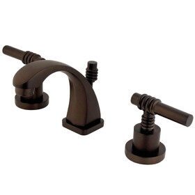 Elements of Design ES4945ML Two Handle 4" to 8" Mini Widespread Lavatory Faucet with Brass Pop-up, Oil Rubbed Bronze