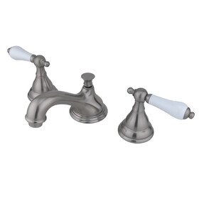 Elements of Design ES5568PL Two Handle 8" to 16" Widespread Lavatory Faucet with Brass Pop-up, Satin Nickel