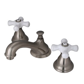 Elements of Design ES5568PX Two Handle 8" to 16" Widespread Lavatory Faucet with Brass Pop-up, Satin Nickel