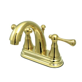 Elements of Design ES7612BL 4-Inch Centerset Lavatory Faucet with Brass Pop-Up, Polished Brass