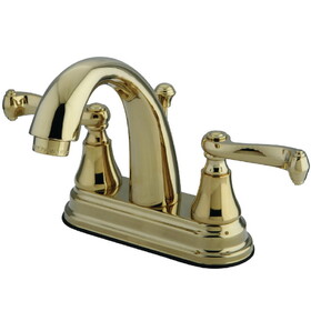 Elements of Design ES7612FL Two Handle 4" Centerset Lavatory Faucet with Brass Pop-up, Polished Brass Finish