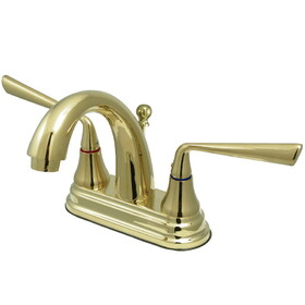 Elements of Design ES7612ZL 4-Inch Centerset Lavatory Faucet with Brass Pop-Up, Polished Brass