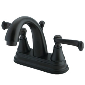 Elements of Design ES7615FL Two Handle 4" Centerset Lavatory Faucet with Brass Pop-up, Oil Rubbed Bronze Finish