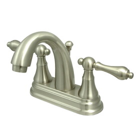 Elements of Design ES7618AL Two Handle 4" Centerset Lavatory Faucet with Brass Pop-up, Satin Nickel
