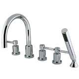 Elements of Design ES83215DL Three Handle Roman Tub Filler with Hand Shower, Polished Chrome Finish