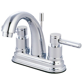 Elements of Design ES8611DL 4-Inch Centerset Lavatory Faucet with Brass Pop-Up, Polished Chrome