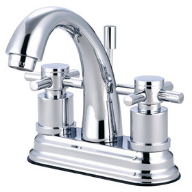 Elements of Design ES8611DX 4-Inch Centerset Lavatory Faucet with Brass Pop-Up, Polished Chrome