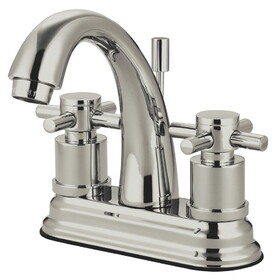 Elements of Design ES8618DX 4-Inch Centerset Lavatory Faucet with Brass Pop-Up, Brushed Nickel