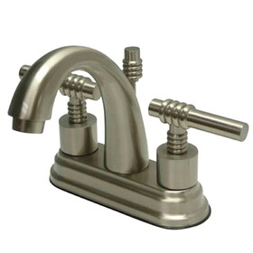 Elements of Design ES8618ML Two Handle 4" Centerset Lavatory Faucet with Brass Pop-up, Satin Nickel