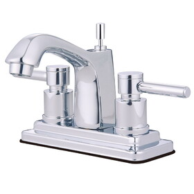Elements of Design ES8641DL 4-Inch Centerset Lavatory Faucet with Brass Pop-Up, Polished Chrome