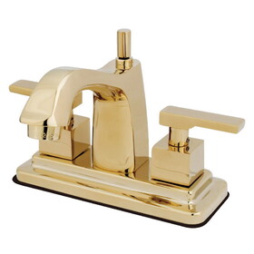 Elements of Design ES8642QLL Two Handle 4" Centerset Lavatory Faucet with Brass Pop-up, Polished Brass