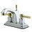 Elements of Design ES8644DL 4-Inch Centerset Lavatory Faucet with Brass Pop-Up, Polished Chrome/Polished Brass