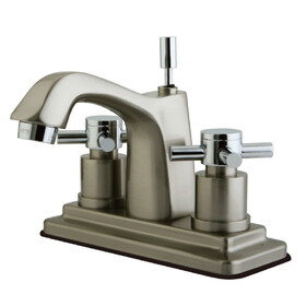 Elements of Design ES8647DX 4-Inch Centerset Lavatory Faucet with Brass Pop-Up, Brushed Nickel/Polished Chrome