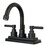 Elements of Design ES8665EL Two Handle 4" Centerset Lavatory Faucet with Brass Pop-up, Oil Rubbed Bronze Finish