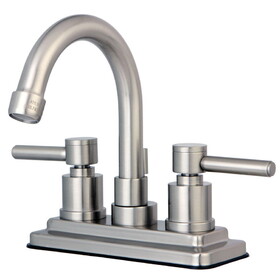 Elements of Design ES8668DL 4-Inch Centerset Lavatory Faucet with Brass Pop-Up, Brushed Nickel