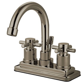 Elements of Design ES8668DX 4-Inch Centerset Lavatory Faucet with Brass Pop-Up, Brushed Nickel