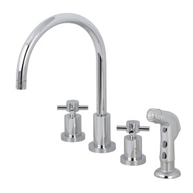 Elements of Design ES8721DX 8-Inch Widespread Kitchen Faucet with Plastic Sprayer, Polished Chrome