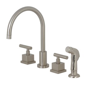 Elements of Design ES8728CQL 8-Inch Widespread Kitchen Faucet with Plastic Sprayer, Brushed Nickel