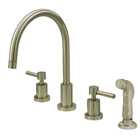 Elements of Design ES8728DL 8-Inch Widespread Kitchen Faucet with Plastic Sprayer, Brushed Nickel