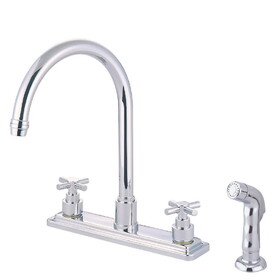 Elements of Design ES8791EX Two Handle Kitchen Faucet with Plastic Sprayer, Polished Chrome