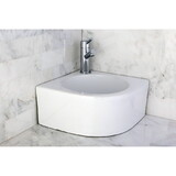 Kingston Brass EV1094 Manhattan Ceramic Corner Bathroom Sink, White