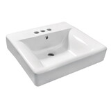 Kingston Brass EV2019W34 NuvoFusion 20-Inch Console Sink Basin (4-Inch, 3-Hole), White