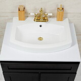 Kingston Brass EV2418W34 Inflection 24-Inch Ceramic Bathroom Sink (4-Inch, 3-Hole), White