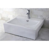 Kingston Brass EV4034 White China Vessel Bathroom Sink with Overflow Hole, White