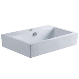 Kingston Brass EV4318 White China Vessel Bathroom Sink With Overflow Hole, White