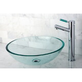 Kingston Brass EVSPCC1 Crystal Glass Vessel Bathroom Sink without Overflow Hole, Crystal Clear