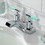 Kingston Brass FB201CKL Kaiser Two-Handle 3-Hole Deck Mount 4" Centerset Bathroom Faucet with Plastic Pop-Up, Polished Chrome