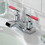 Kingston Brass FB201CKL Kaiser Two-Handle 3-Hole Deck Mount 4" Centerset Bathroom Faucet with Plastic Pop-Up, Polished Chrome