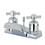 Kingston Brass FB201ZX Millennium Two-Handle 3-Hole Deck Mount 4" Centerset Bathroom Faucet with Plastic Pop-Up, Polished Chrome