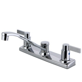 Kingston Brass NuvoFusion 2-Handle 8" Centerset Kitchen Faucet, Polished Chrome