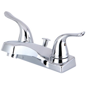 Kingston Brass FB2201YL Yosemite Two-Handle 3-Hole Deck Mount 4" Centerset Bathroom Faucet with Plastic Pop-Up, Polished Chrome