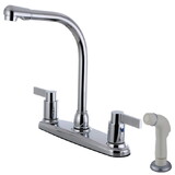Kingston Brass NuvoFusion 8-Inch Centerset Kitchen Faucet with Sprayer, Polished Chrome FB2751NDL