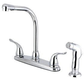 Kingston Brass Yosemite 8-Inch Centerset Kitchen Faucet with Sprayer, Polished Chrome FB2751YLSP