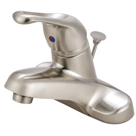 Kingston Brass FB518B Wyndham Single-Handle 3-Hole Deck Mount 4" Centerset Bathroom Faucet with Brass Pop-Up, Brushed Nickel