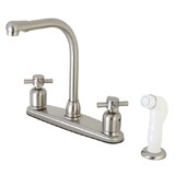 Kingston Brass FB718DX Concord Two-Handle 4-Hole Deck Mount 8