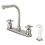 Kingston Brass FB718DX Concord Two-Handle 4-Hole Deck Mount 8" Centerset Kitchen Faucet with Side Sprayer, Brushed Nickel