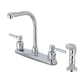 Kingston Brass Concord 8-Inch Centerset Kitchen Faucet with Sprayer, Polished Chrome FB751DLSP