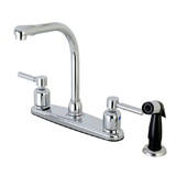 Kingston Brass FB751DL Concord Two-Handle 4-Hole Deck Mount 8
