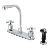 Kingston Brass FB751DX Concord Two-Handle 4-Hole Deck Mount 8