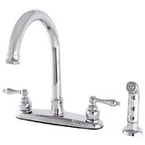 Kingston Brass Victorian 8-Inch Centerset Kitchen Faucet with Sprayer, Polished Chrome FB7791ALSP