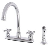 Kingston Brass Victorian 8-Inch Centerset Kitchen Faucet with Sprayer, Polished Chrome FB7791AXSP