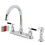 Kingston Brass FB7791CKLSP Kaiser Two-Handle 4-Hole Deck Mount 8" Centerset Kitchen Faucet with Side Sprayer, Polished Chrome