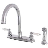 Kingston Brass Victorian 8-Inch Centerset Kitchen Faucet with Sprayer, Polished Chrome FB7791PLSP